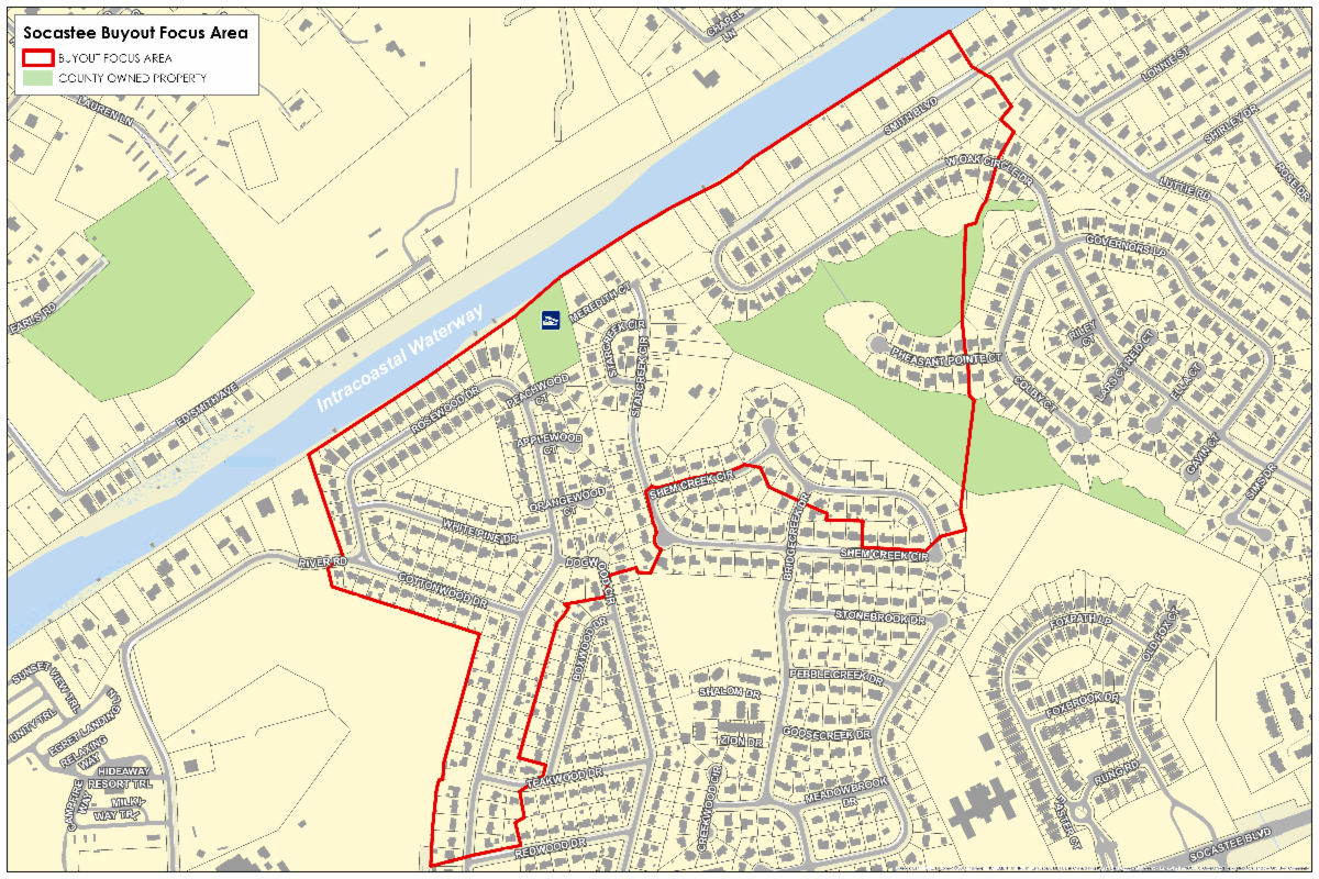 Map of Socastee Buyout Focus Area